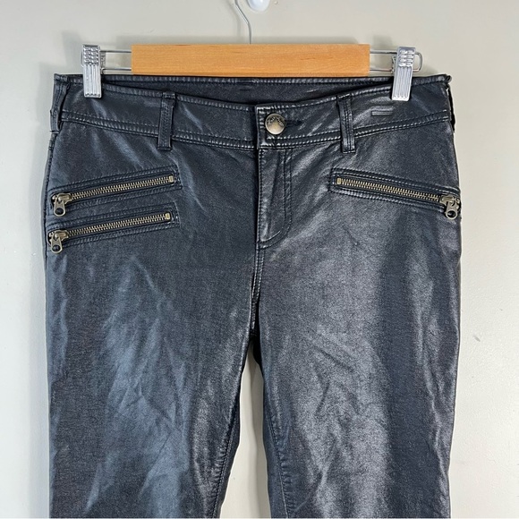 Free People Vegan Leather Pant With Zips Size 4 Black Goth Grunge Witchycore - Picture 8 of 15